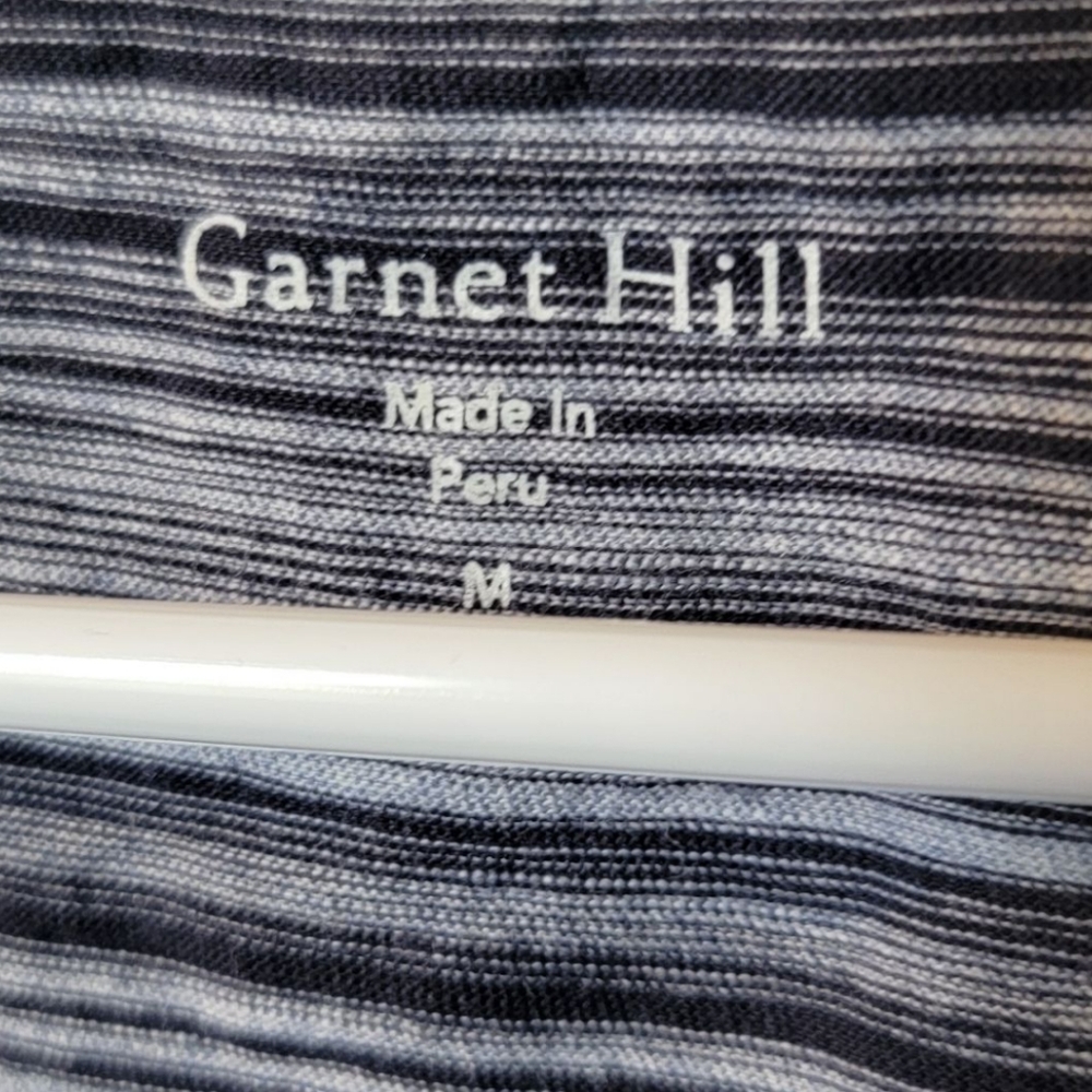 Garnet Hill Tank Women’s Black Gray Faux Wrap Organic Pima Cotton M - Picture 2 of 5